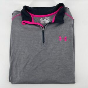 Under Armour Women’s 1/4 Zip Pullover M Gray Pink